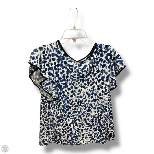 Top Short Sleeve By Limited In Blue & White, Size: M