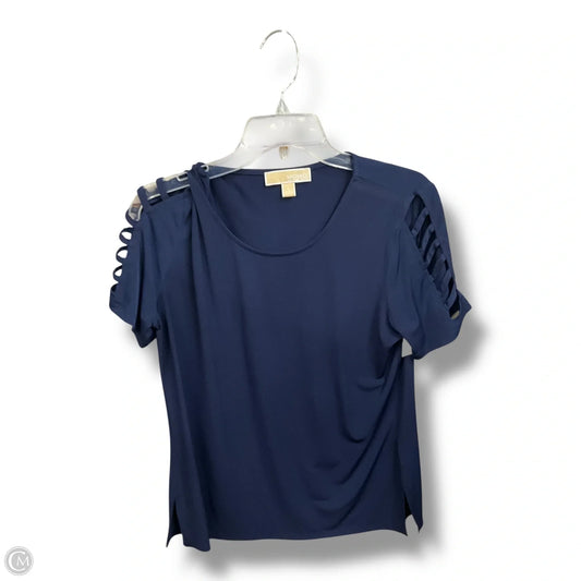 Top Short Sleeve Designer By Michael Kors In Blue, Size: L