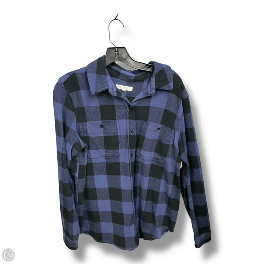 Jacket Shirt By Workshop In Plaid Pattern, Size: L