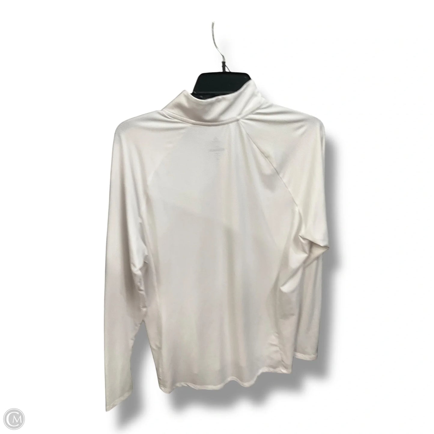Athletic Top Long Sleeve Collar By Adidas In White, Size: Xl