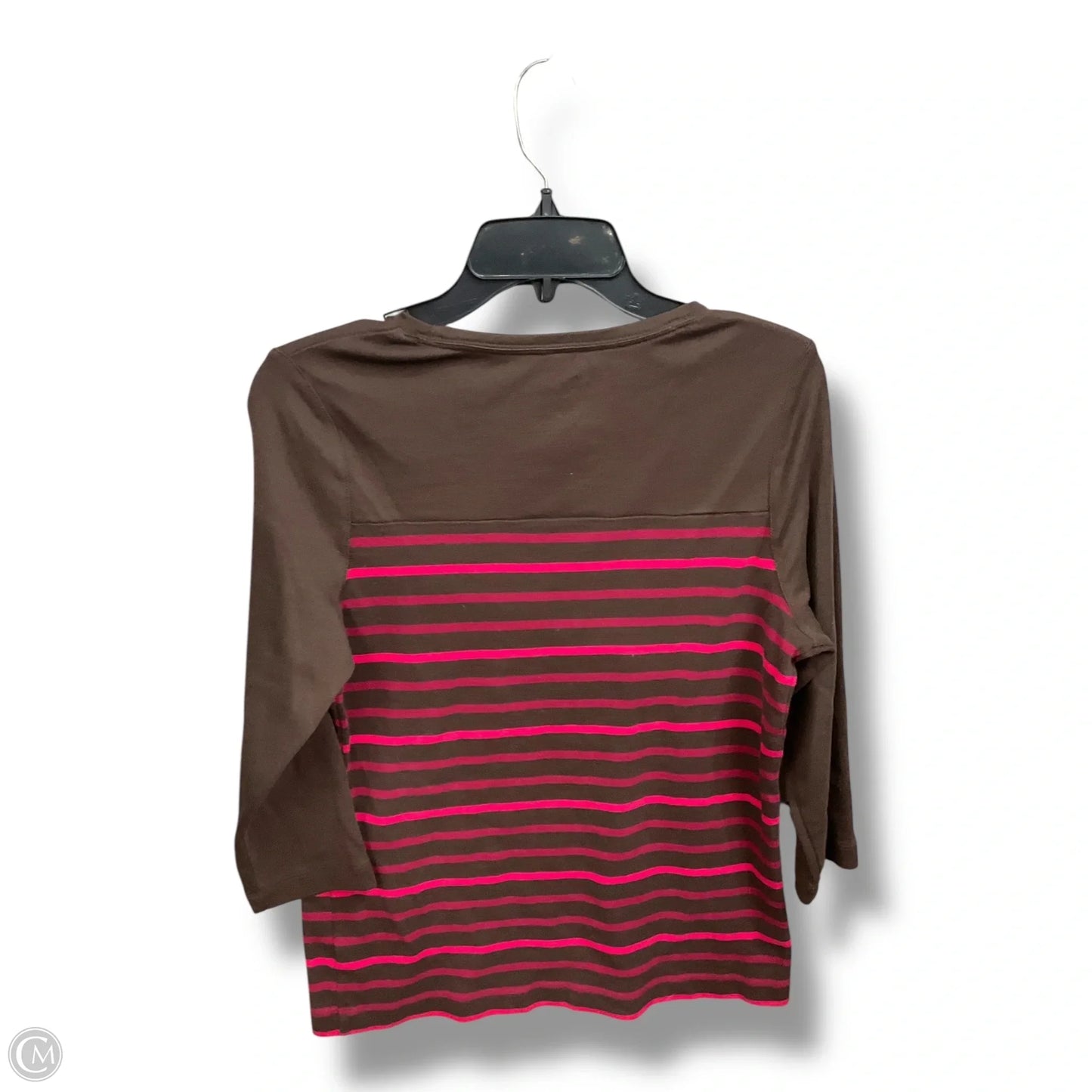 Top 3/4 Sleeve By Kim Rogers In Brown, Size: L