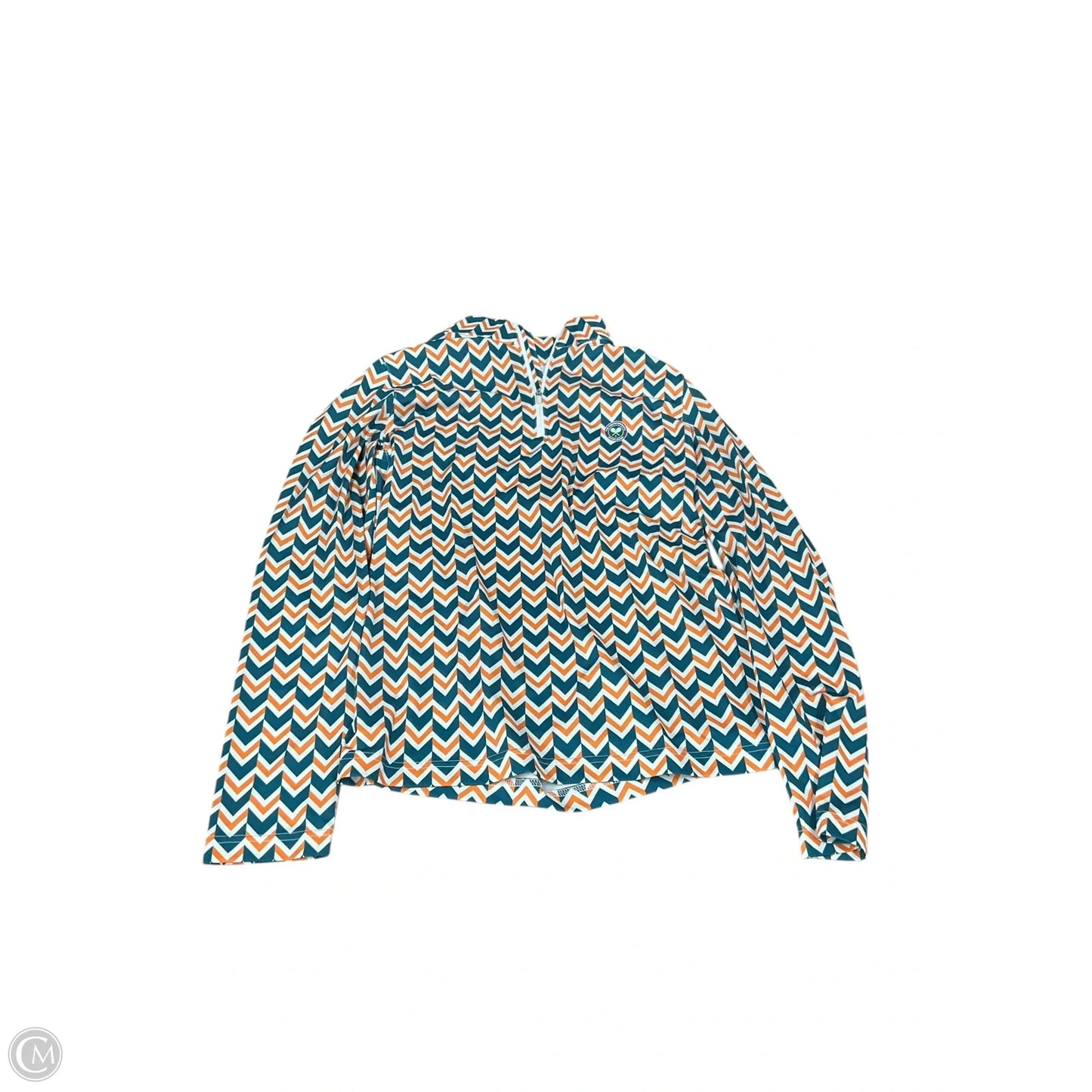 Athletic Top Long Sleeve Collar By Cmc In Geometric Pattern, Size: M