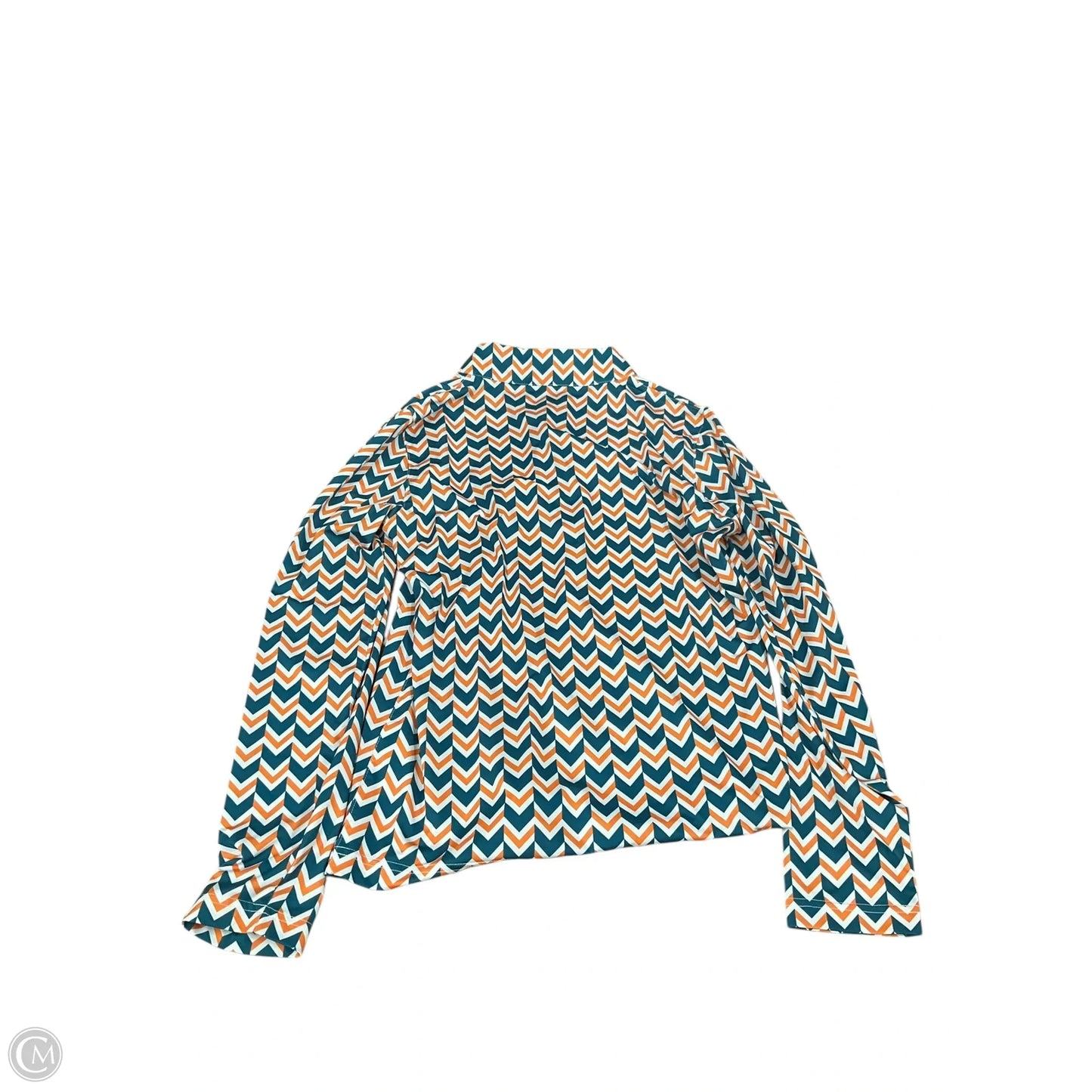 Athletic Top Long Sleeve Collar By Cmc In Geometric Pattern, Size: M