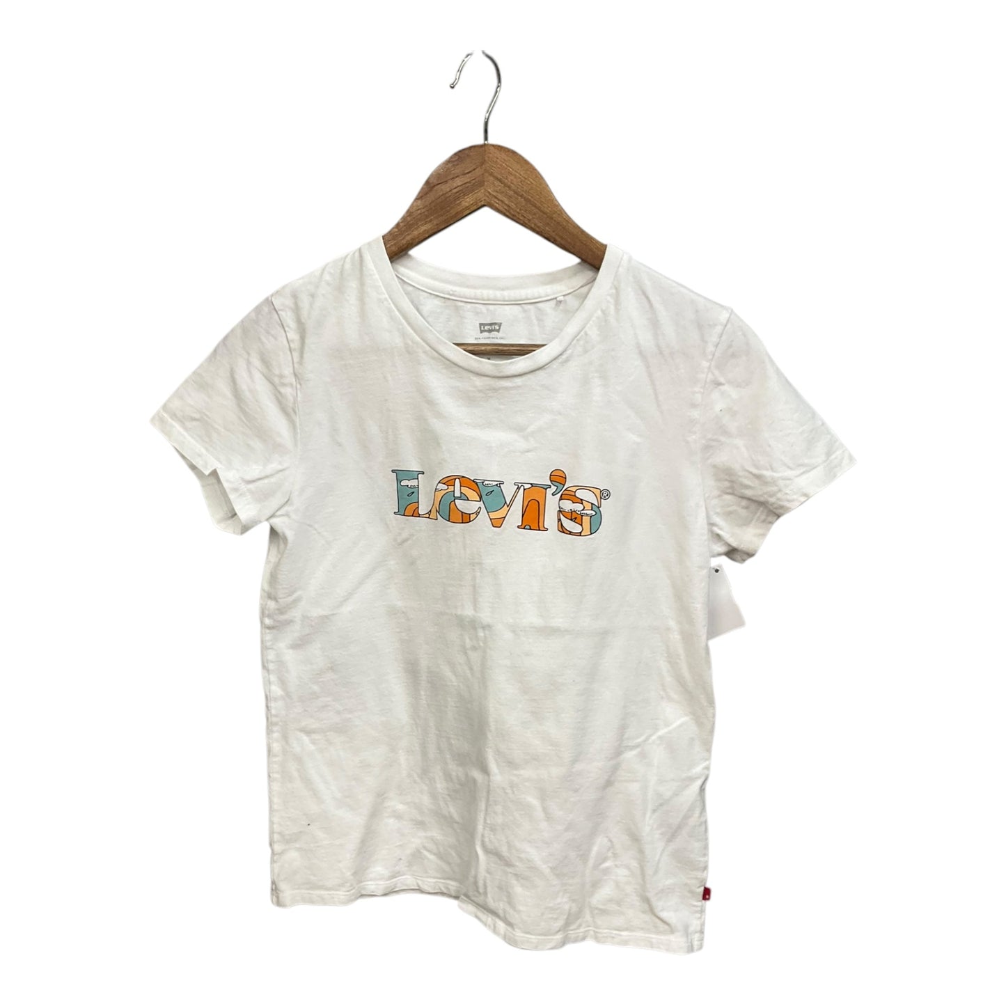 Top Short Sleeve By Levis In White, Size: M