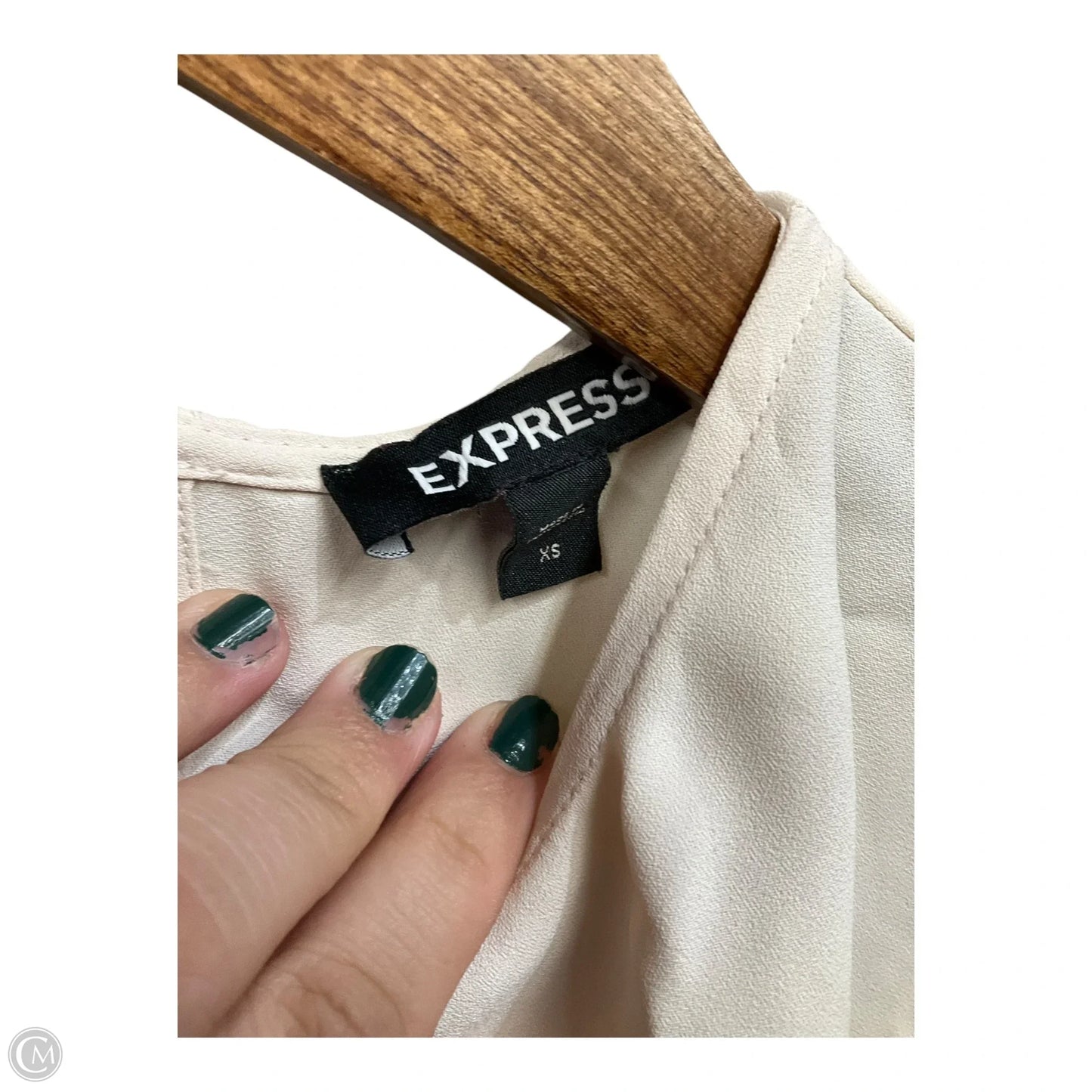 Blouse Short Sleeve By Express In Cream, Size: Xs