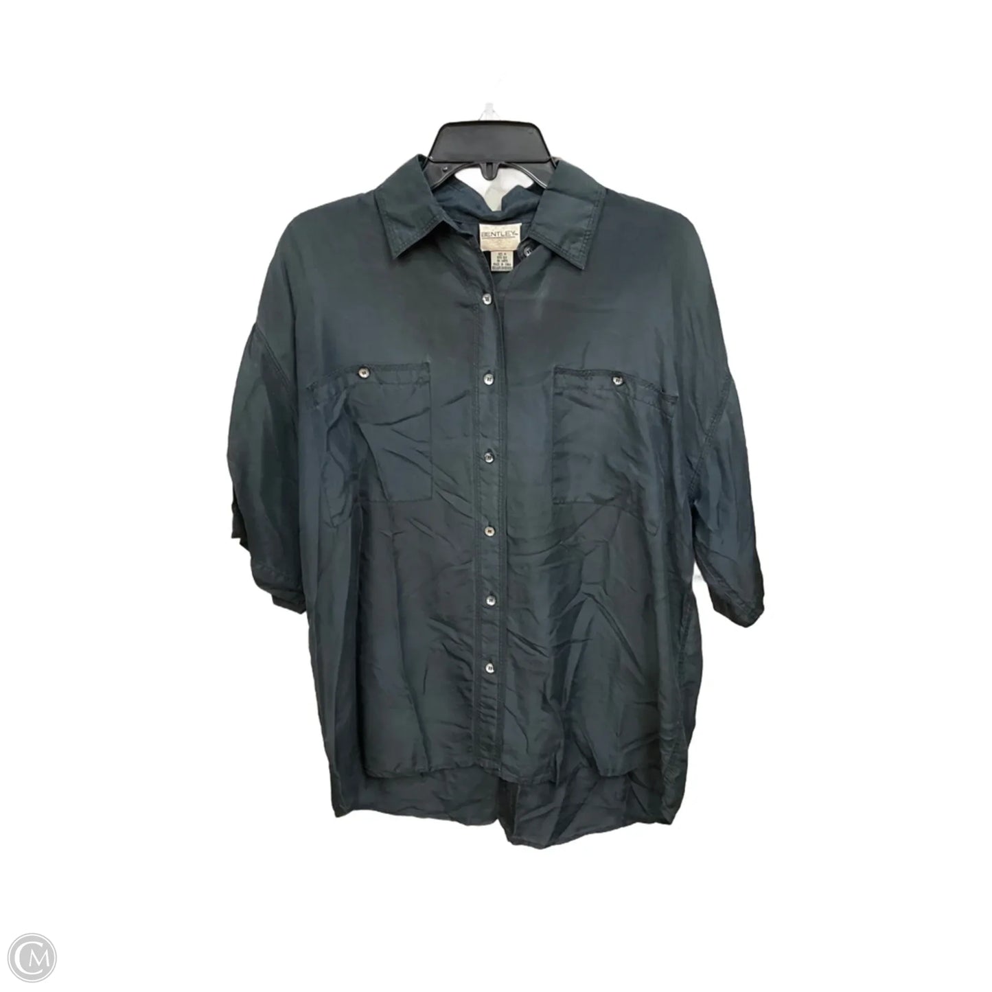 Blouse Short Sleeve By Bentley In Black, Size: M