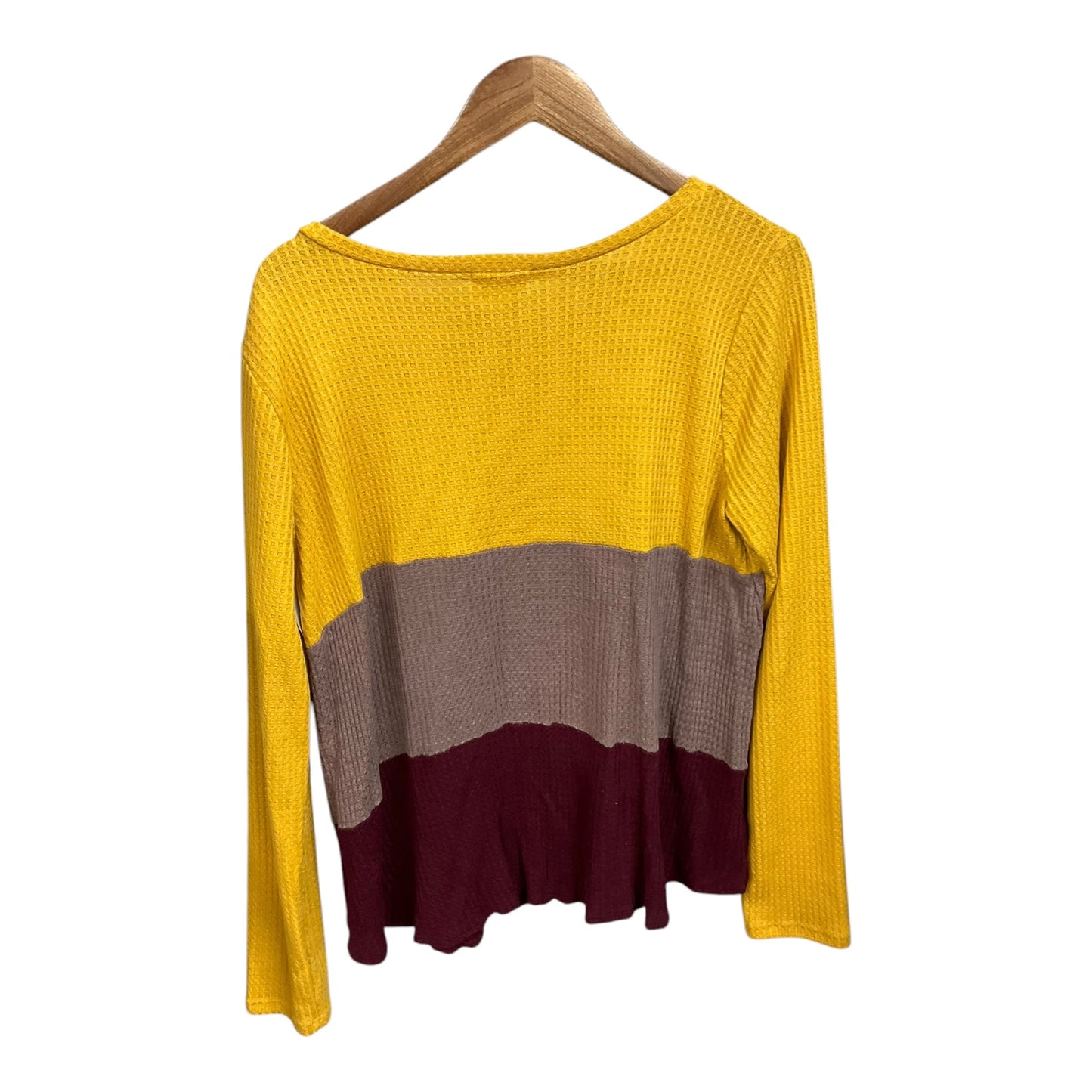 Top Long Sleeve By Cmc In Yellow, Size: L