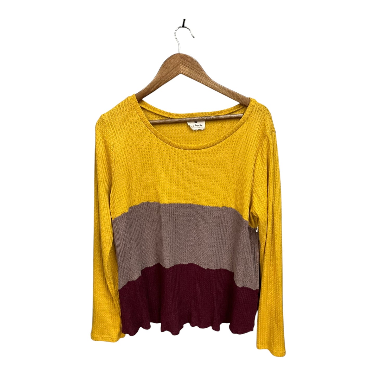 Top Long Sleeve By Cmc In Yellow, Size: L