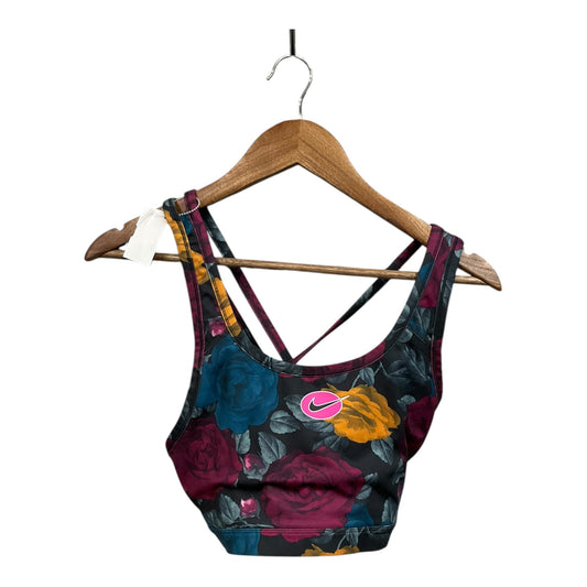 Athletic Bra By Nike In Floral Print, Size: L