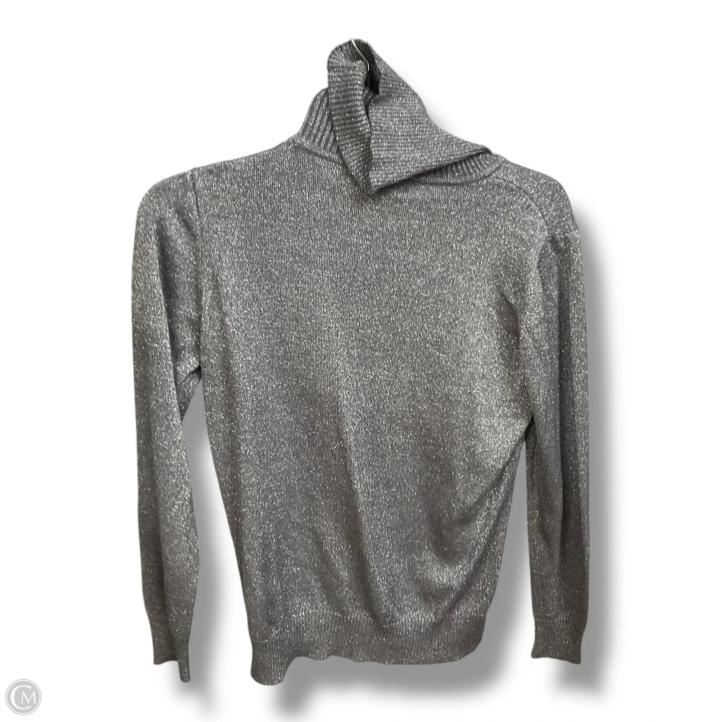 Top Long Sleeve By Joseph A. In Silver, Size: L