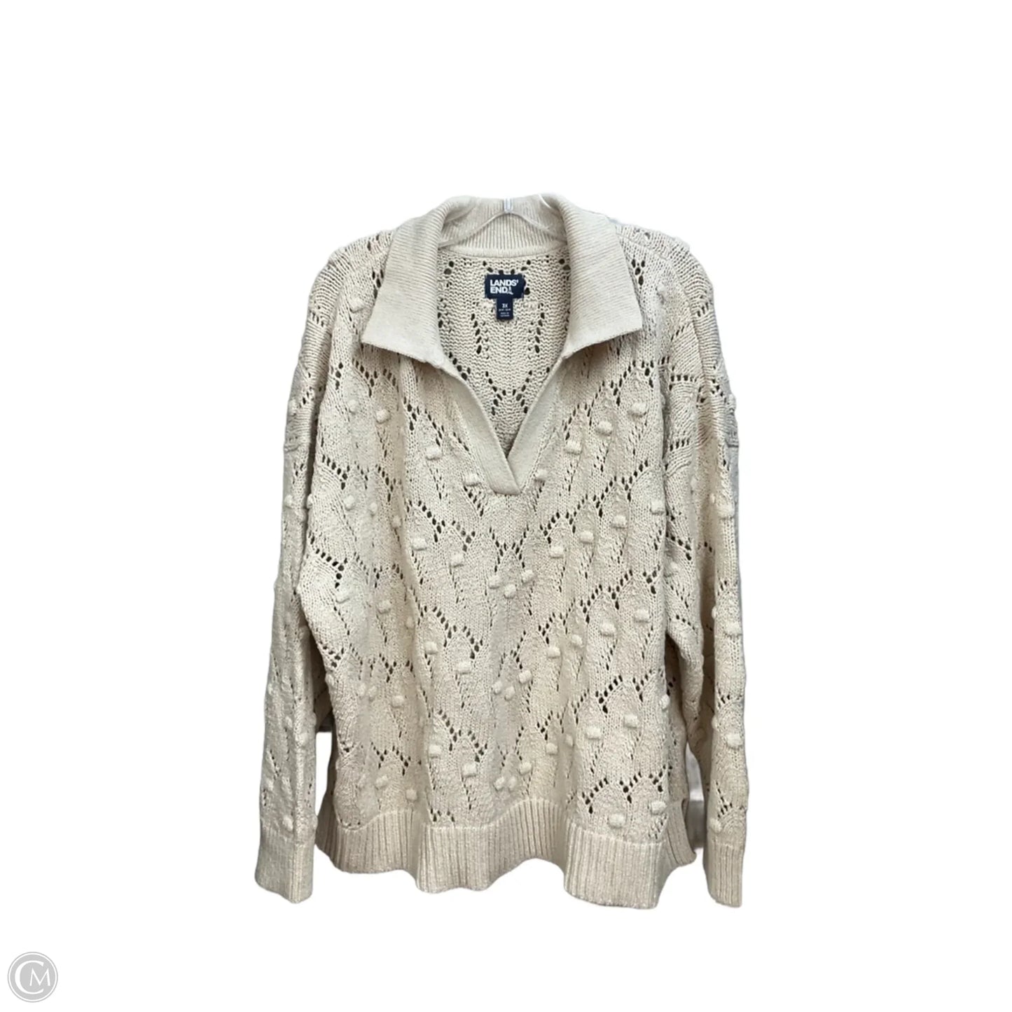 Sweater By Lands End In Beige, Size: 3x