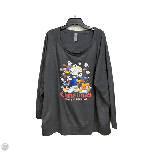 Top Long Sleeve By Cmc In Grey, Size: 4x