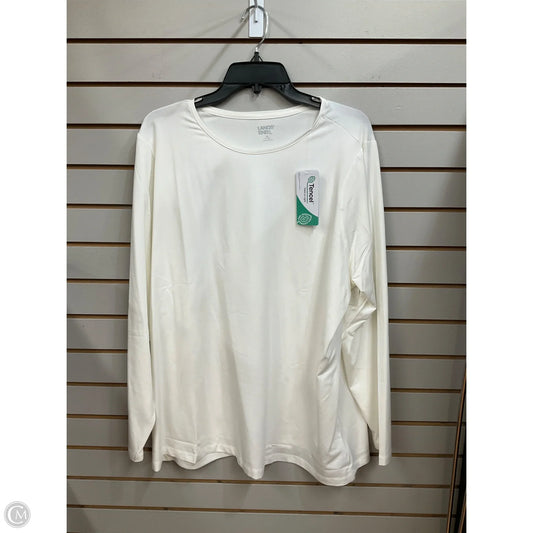 Top Long Sleeve Basic By Lands End In White, Size: 3x