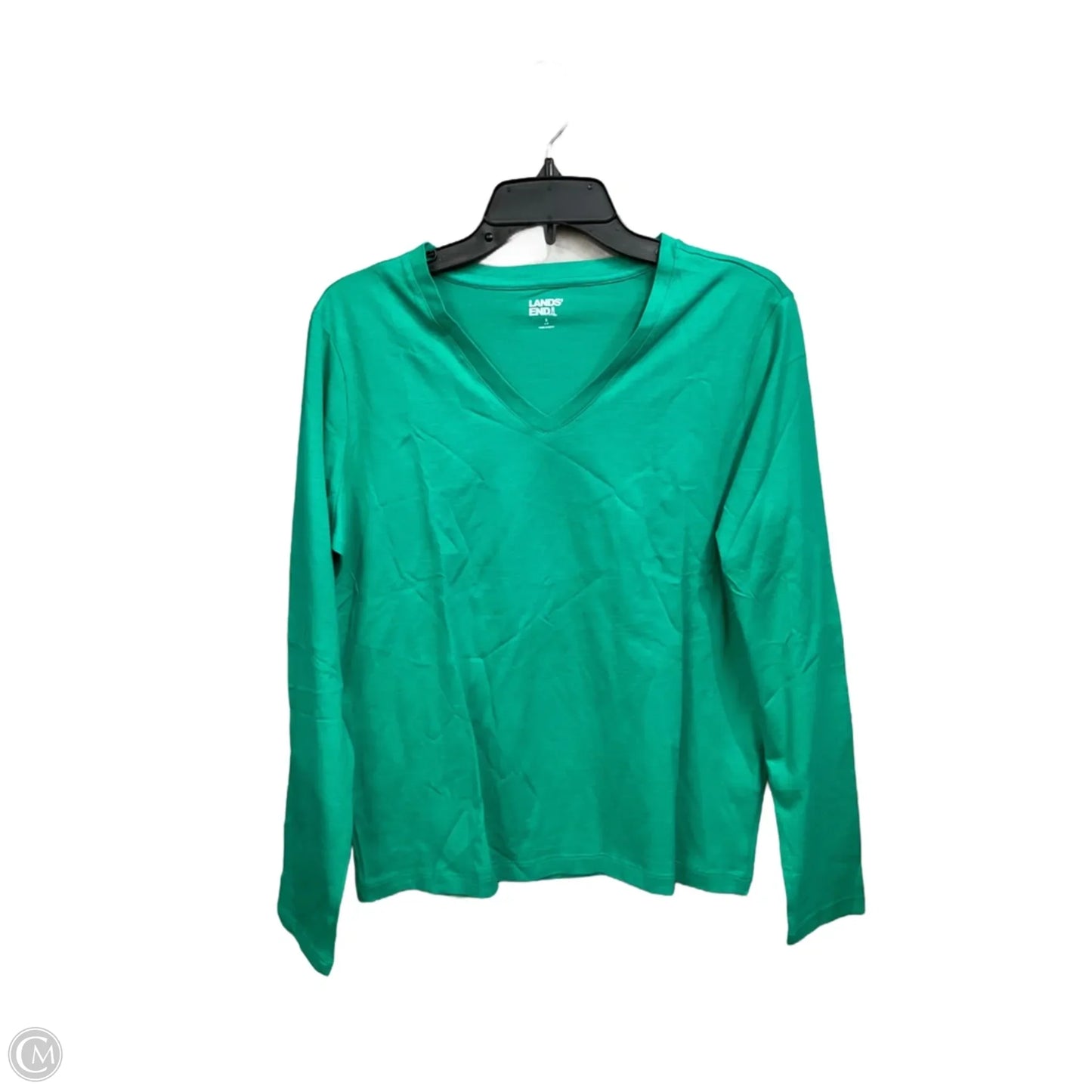Top Long Sleeve Basic By Lands End In Green, Size: S