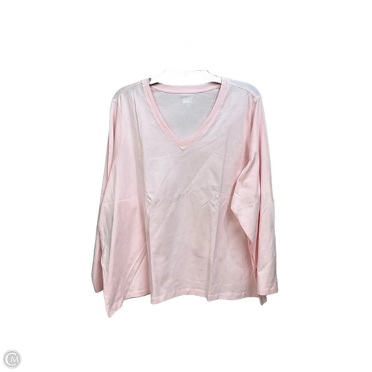 Top Long Sleeve Basic By Lands End In Pink, Size: 3x