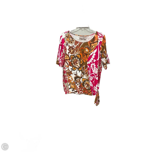 Top Short Sleeve By Chicos In Floral Print, Size: L