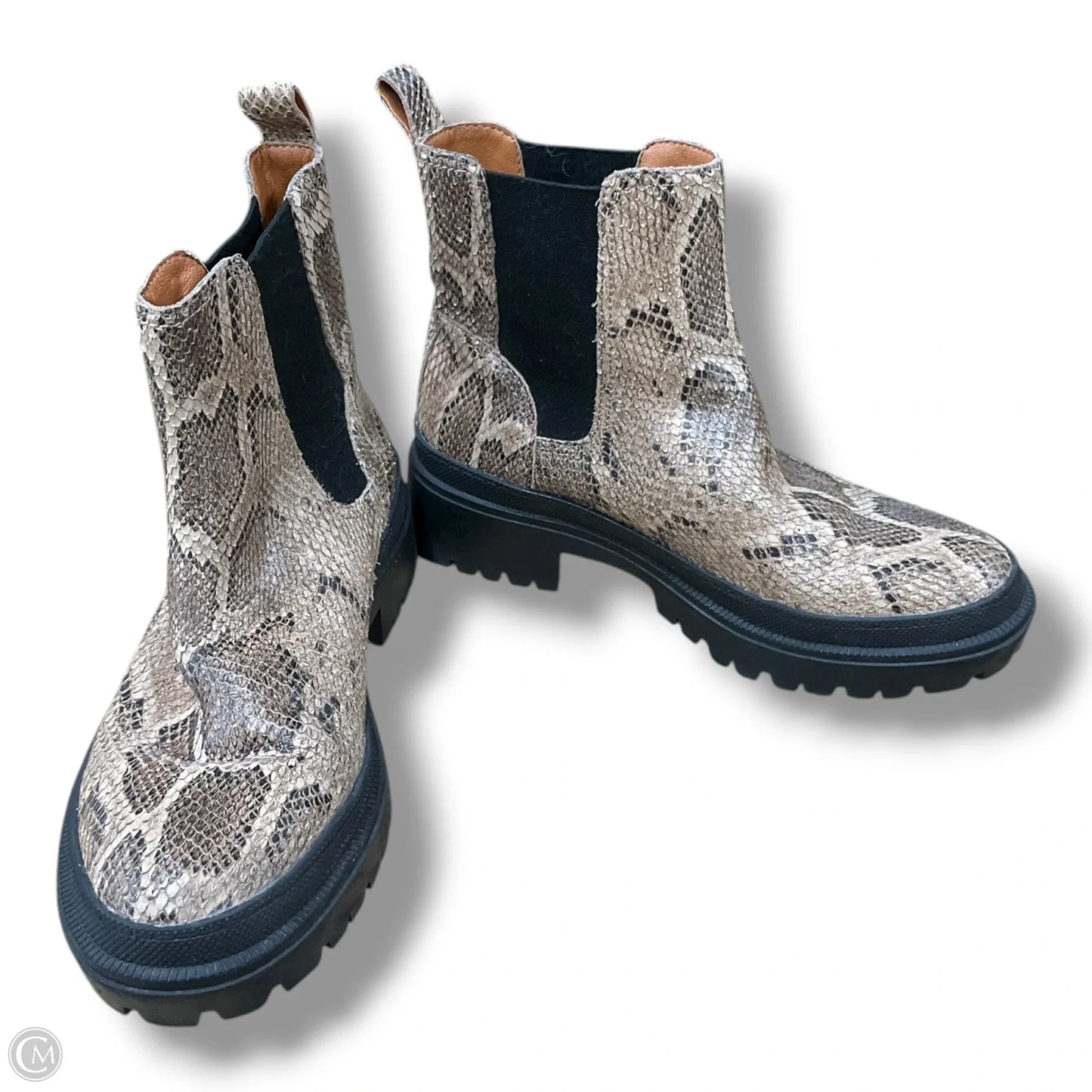 Boots Ankle Heels By Lucky Brand In Animal Print, Size: 7.5