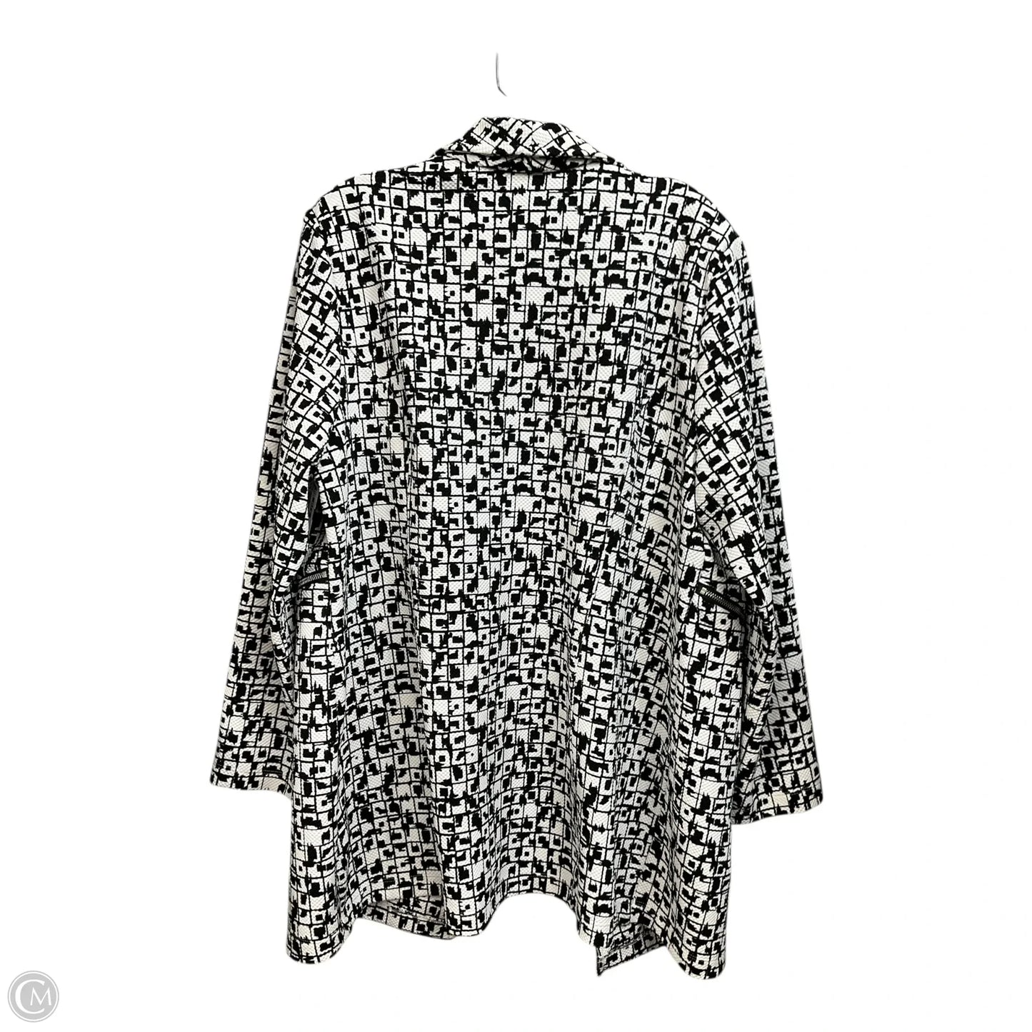 Blazer By Chicos In Black & White, Size: Xl