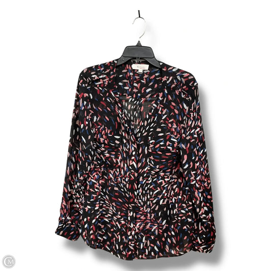 Blouse Long Sleeve By Vince Camuto In Multi-colored, Size: L