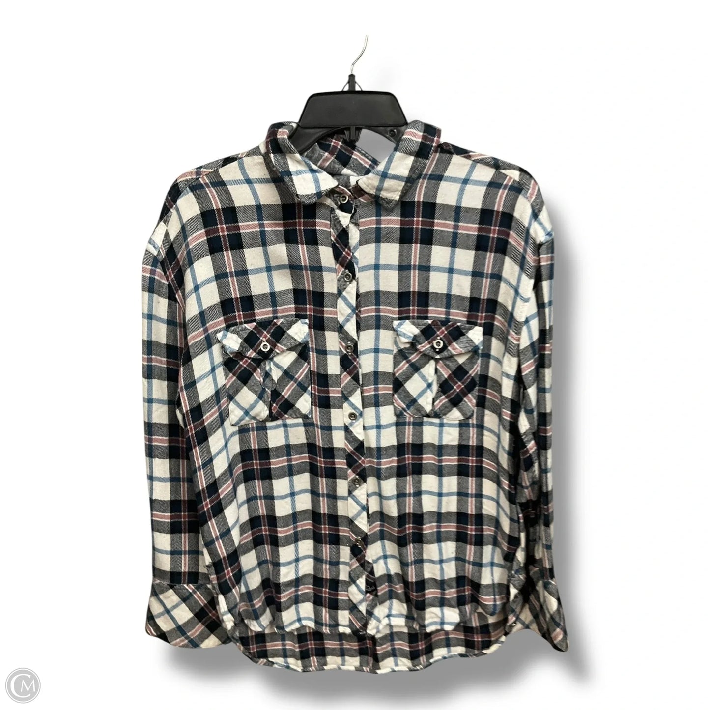 Blouse Long Sleeve By Rails In Plaid Pattern, Size: L