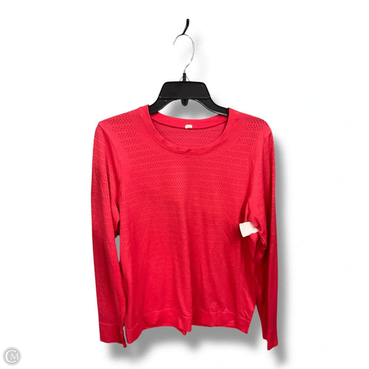 Athletic Top Long Sleeve Crewneck By Lululemon In Pink, Size: Xl