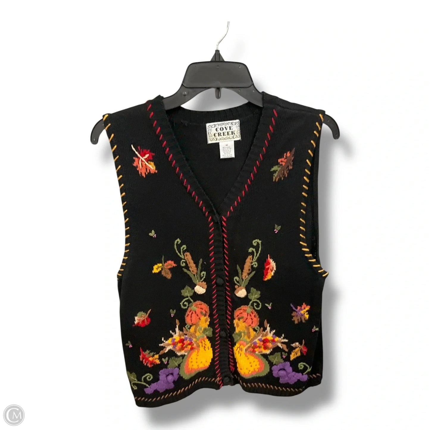 Vest Sweater By Clothes Mentor In Black, Size: M