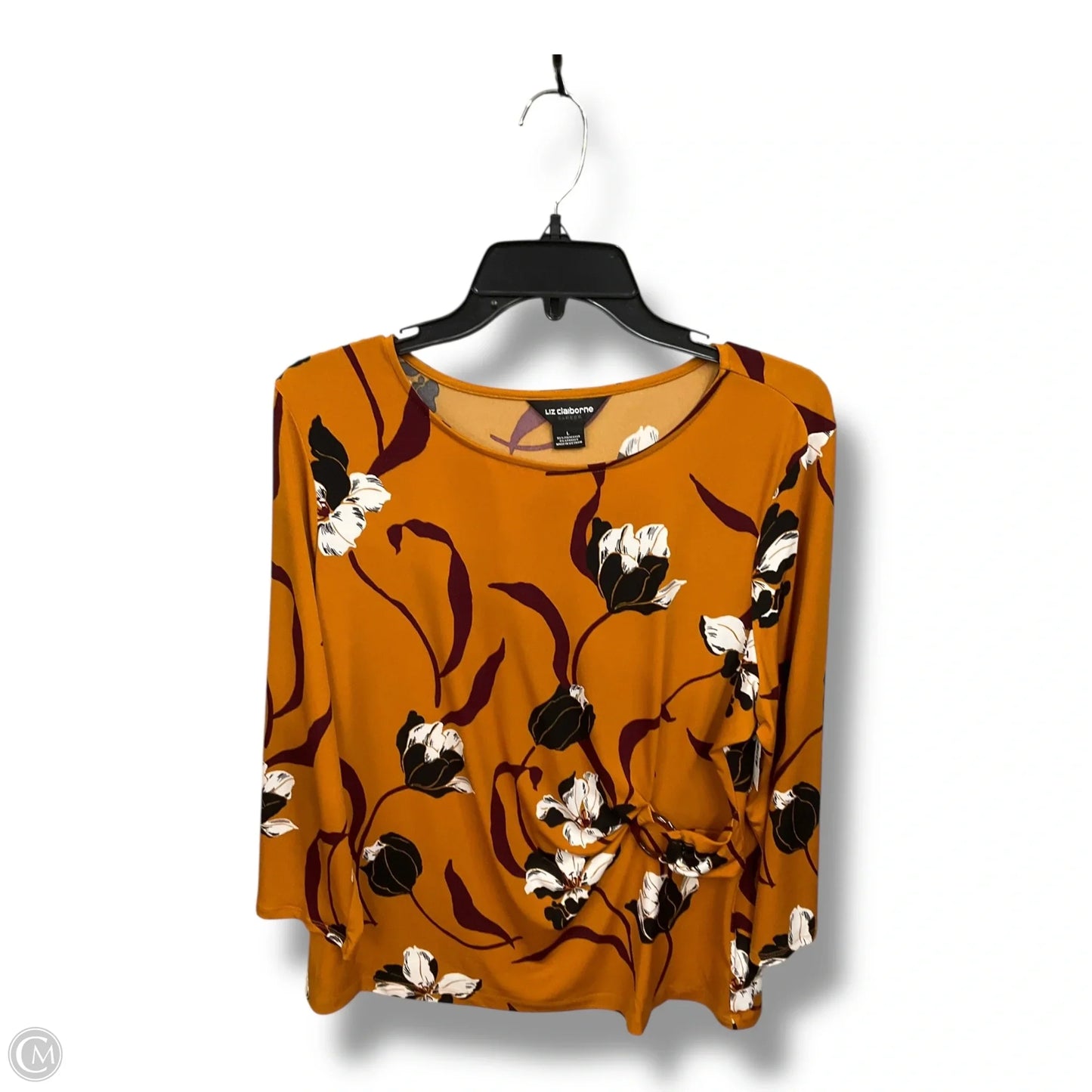 Top Long Sleeve By Liz Claiborne In Orange, Size: L