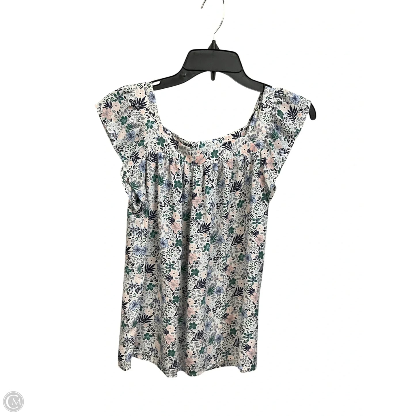Blouse Short Sleeve By Loft In Floral Print, Size: Xs