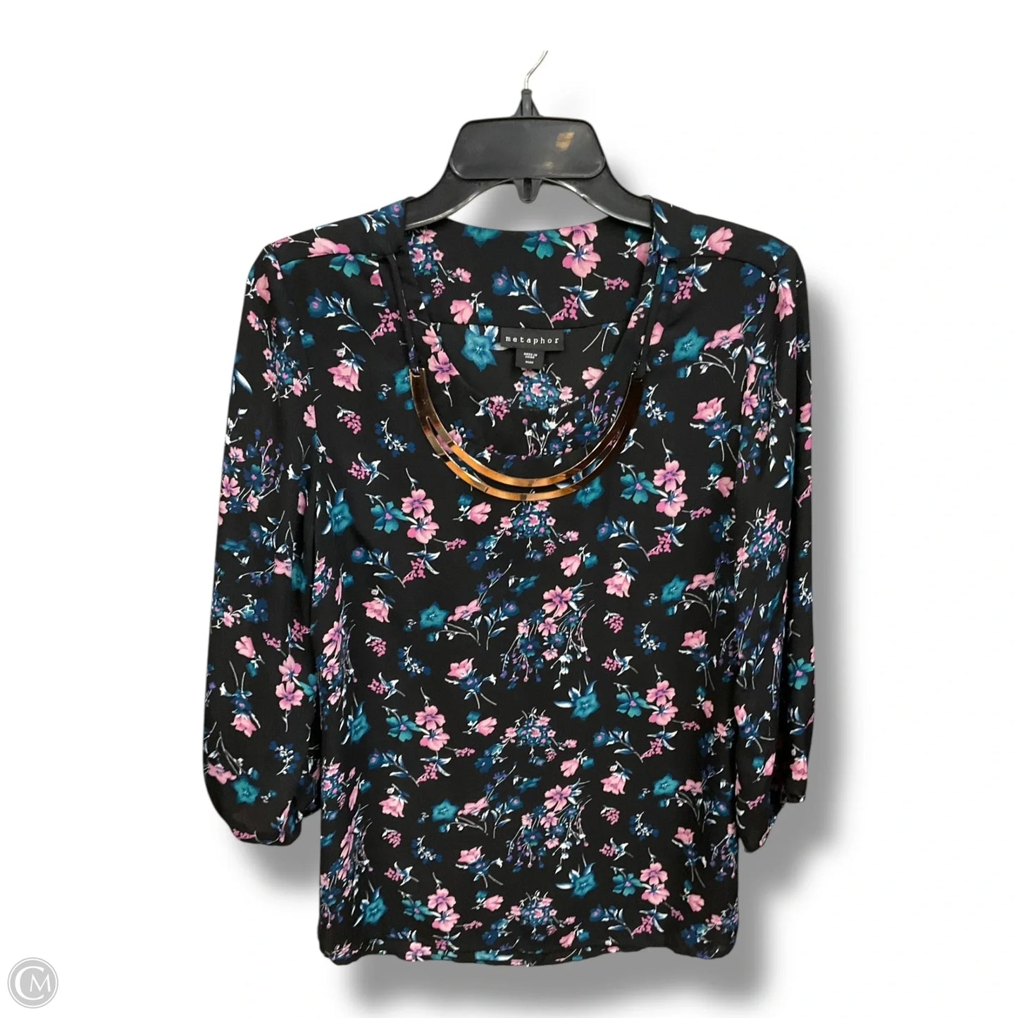Top 3/4 Sleeve By Metaphor In Black, Size: M