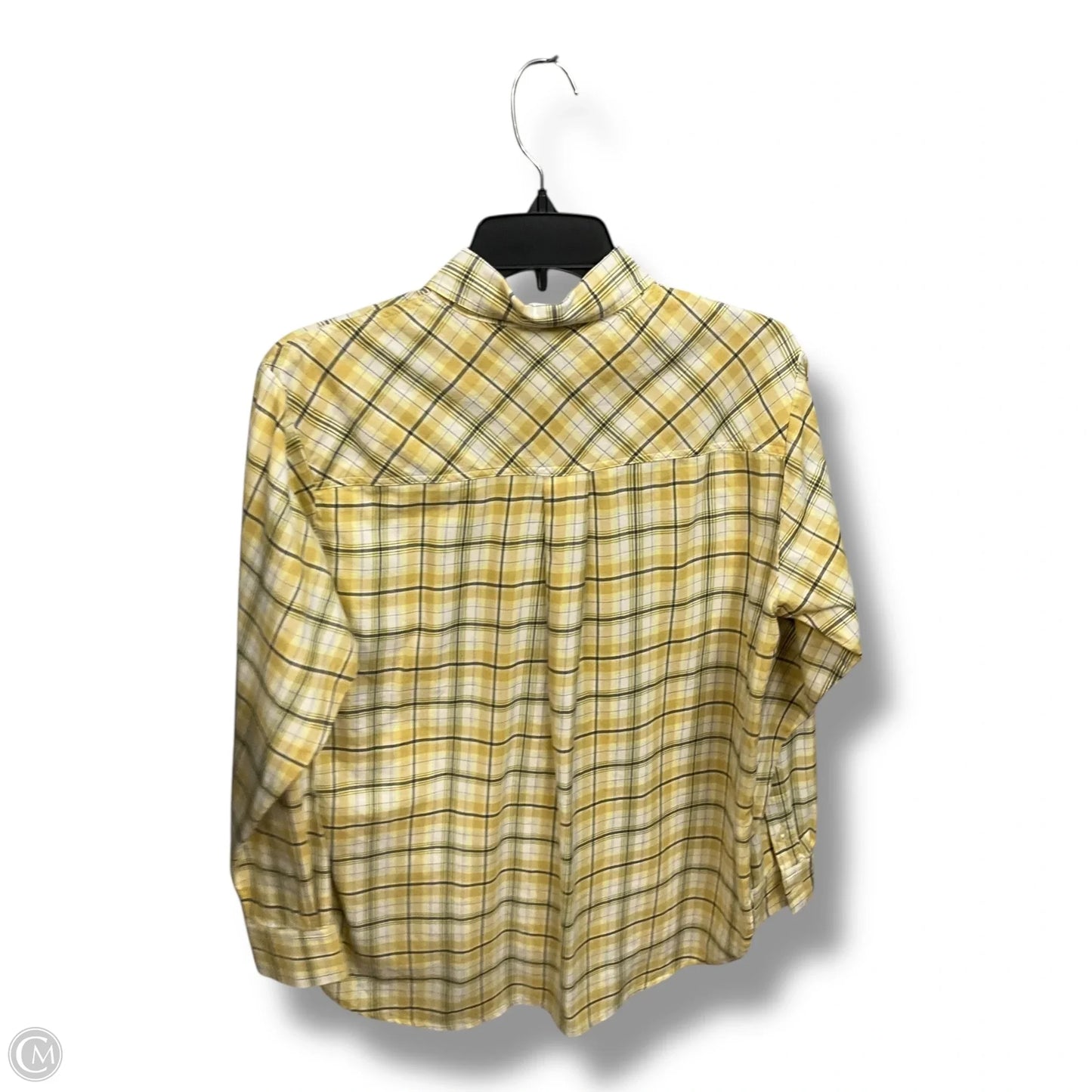 Blouse Long Sleeve By Loft In Plaid Pattern, Size: S