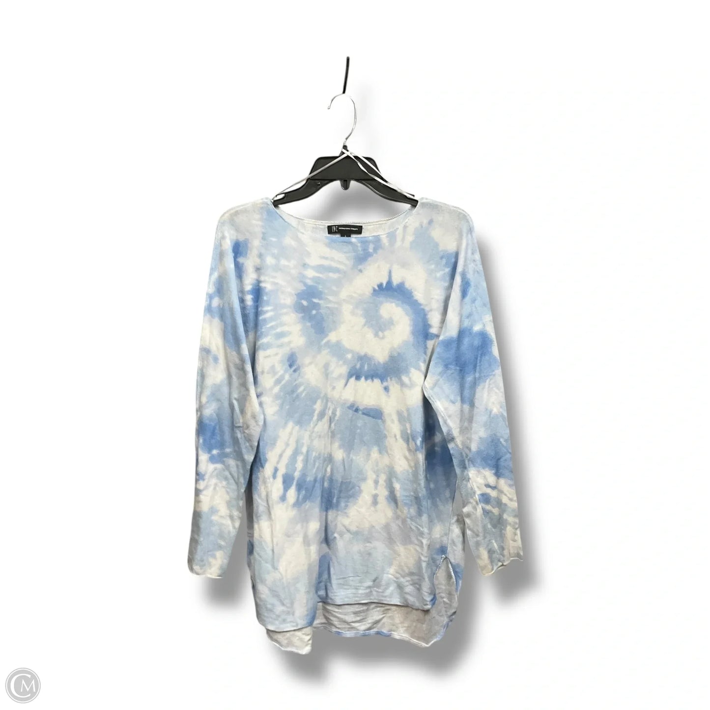 Top Long Sleeve By Inc In Blue & White, Size: L