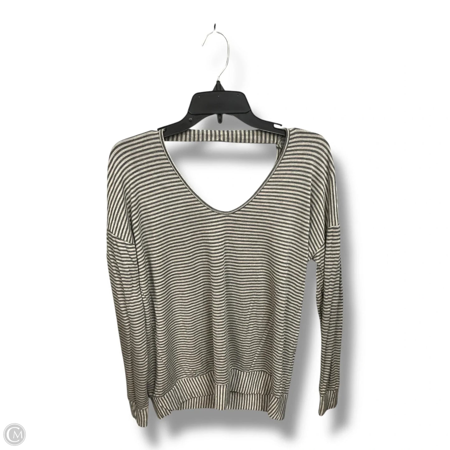 Top Long Sleeve By Elan In Striped Pattern, Size: S