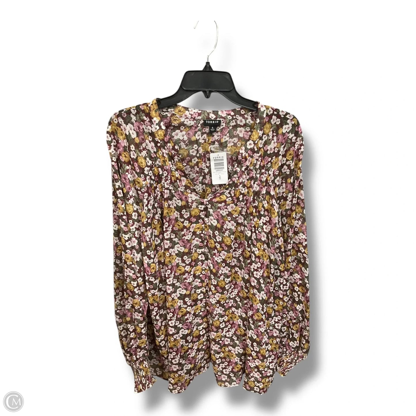 Blouse Long Sleeve By Torrid In Floral Print, Size: 4x