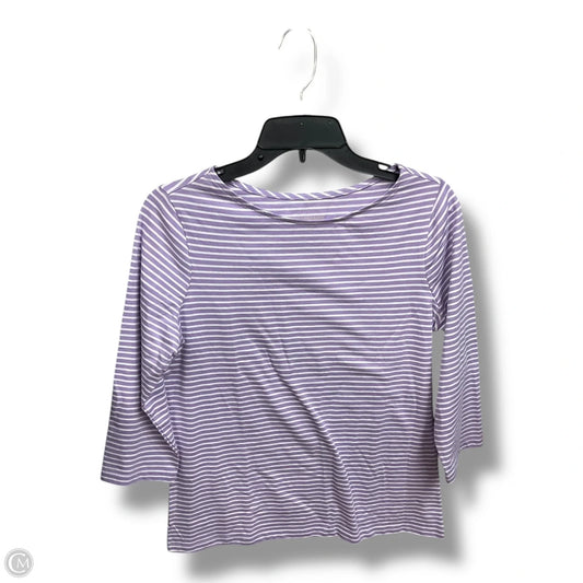 Top 3/4 Sleeve Basic By Appleseeds In Striped Pattern, Size: S