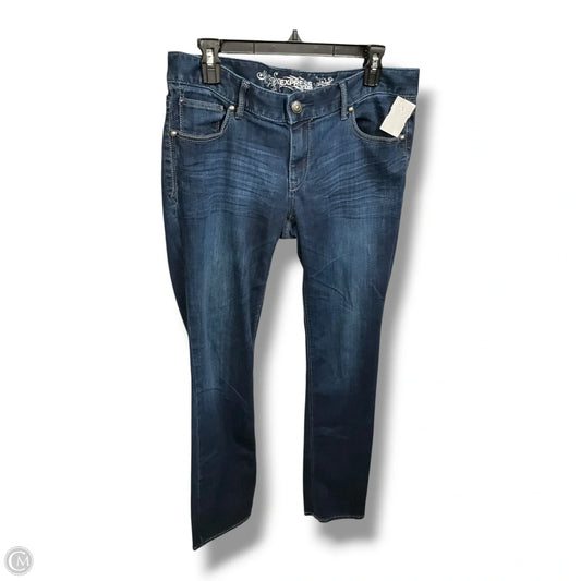Jeans Straight By Express In Blue Denim, Size: 10