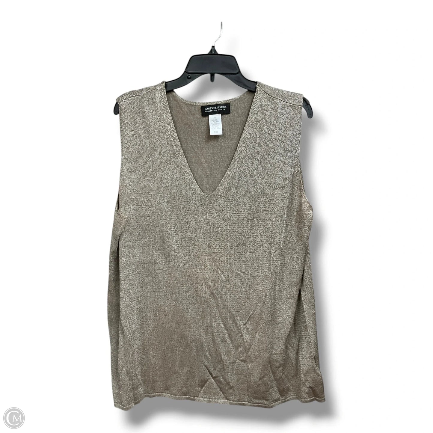 Top Sleeveless Basic By Jones New York In Beige, Size: 3x