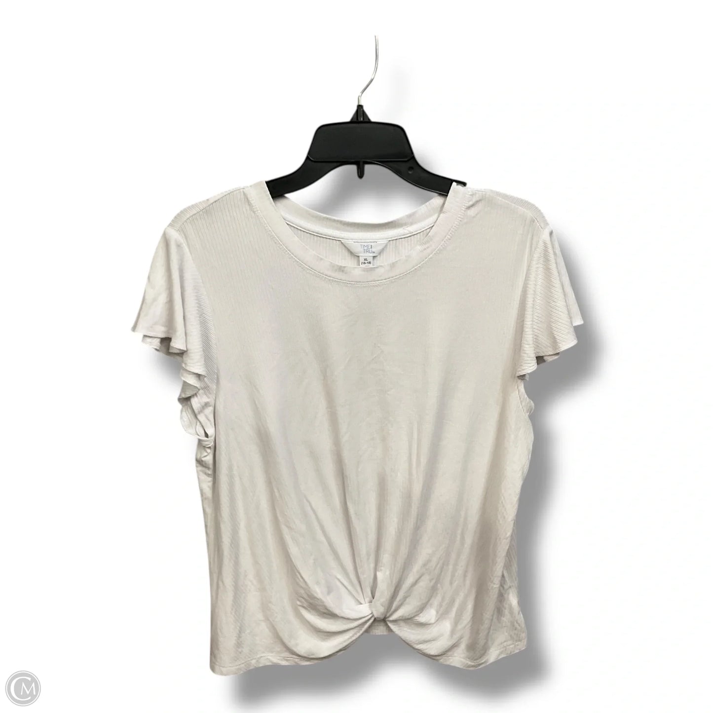 Top Short Sleeve Basic By Time And Tru In White, Size: Xl