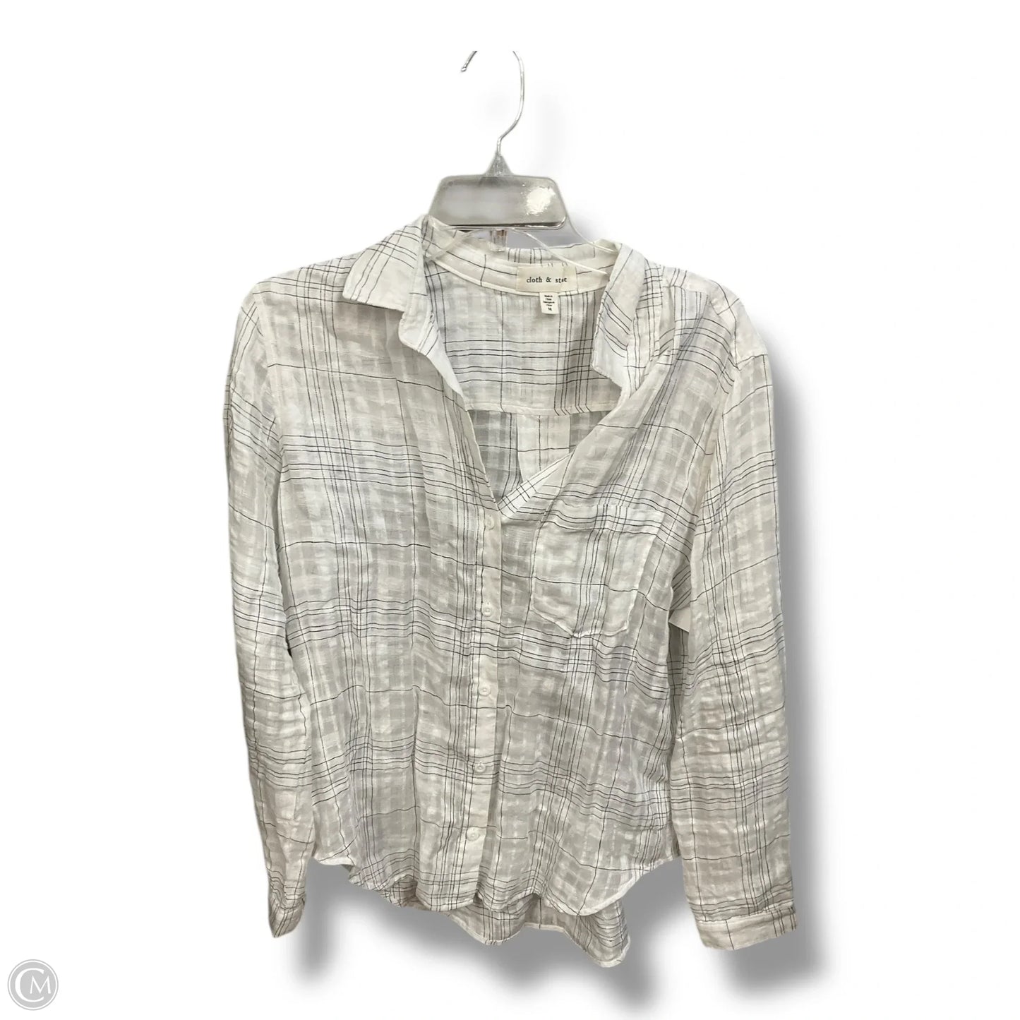 Blouse Long Sleeve By Cloth & Stone In Striped Pattern, Size: M