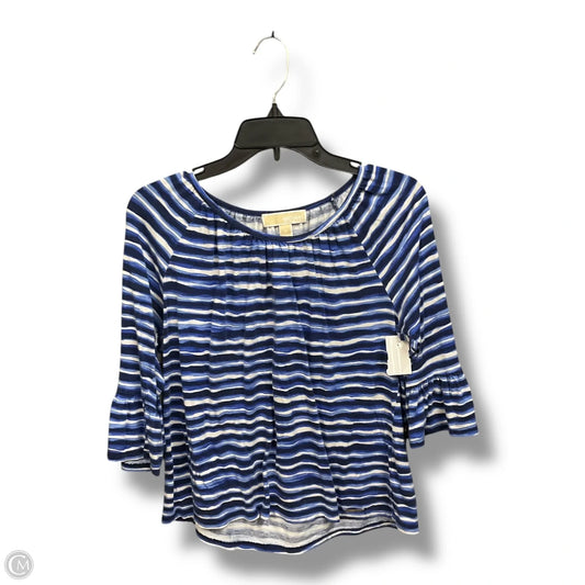 Top 3/4 Sleeve By Michael By Michael Kors In Striped Pattern, Size: M