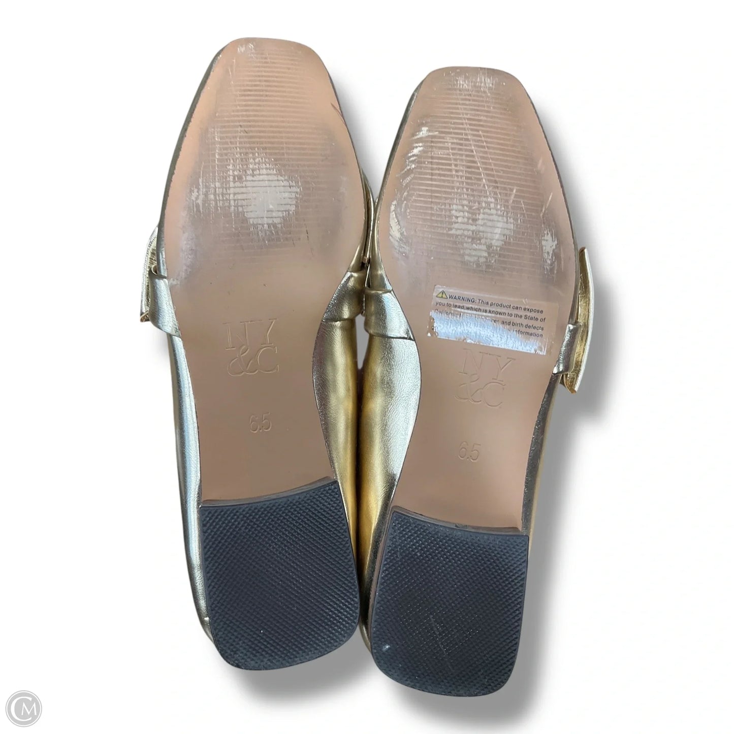 Shoes Flats By Clothes Mentor In Gold, Size: 6.5