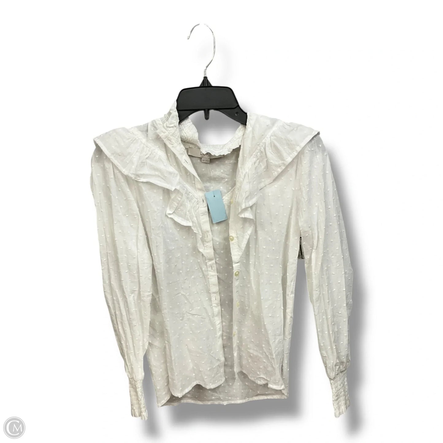 Blouse Long Sleeve By Loft In White, Size: Xs