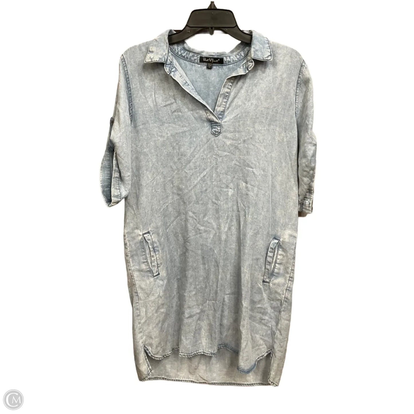 Dress Casual Short By Velvet Heart In Blue Denim, Size: L