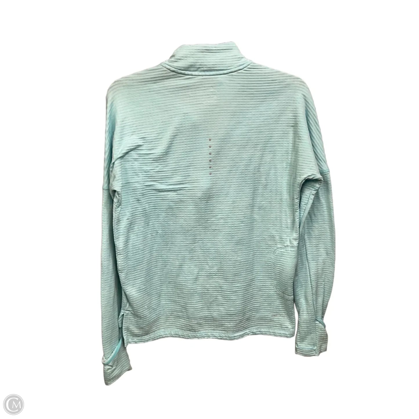 Athletic Top Long Sleeve Collar By Nike Apparel In Aqua, Size: S