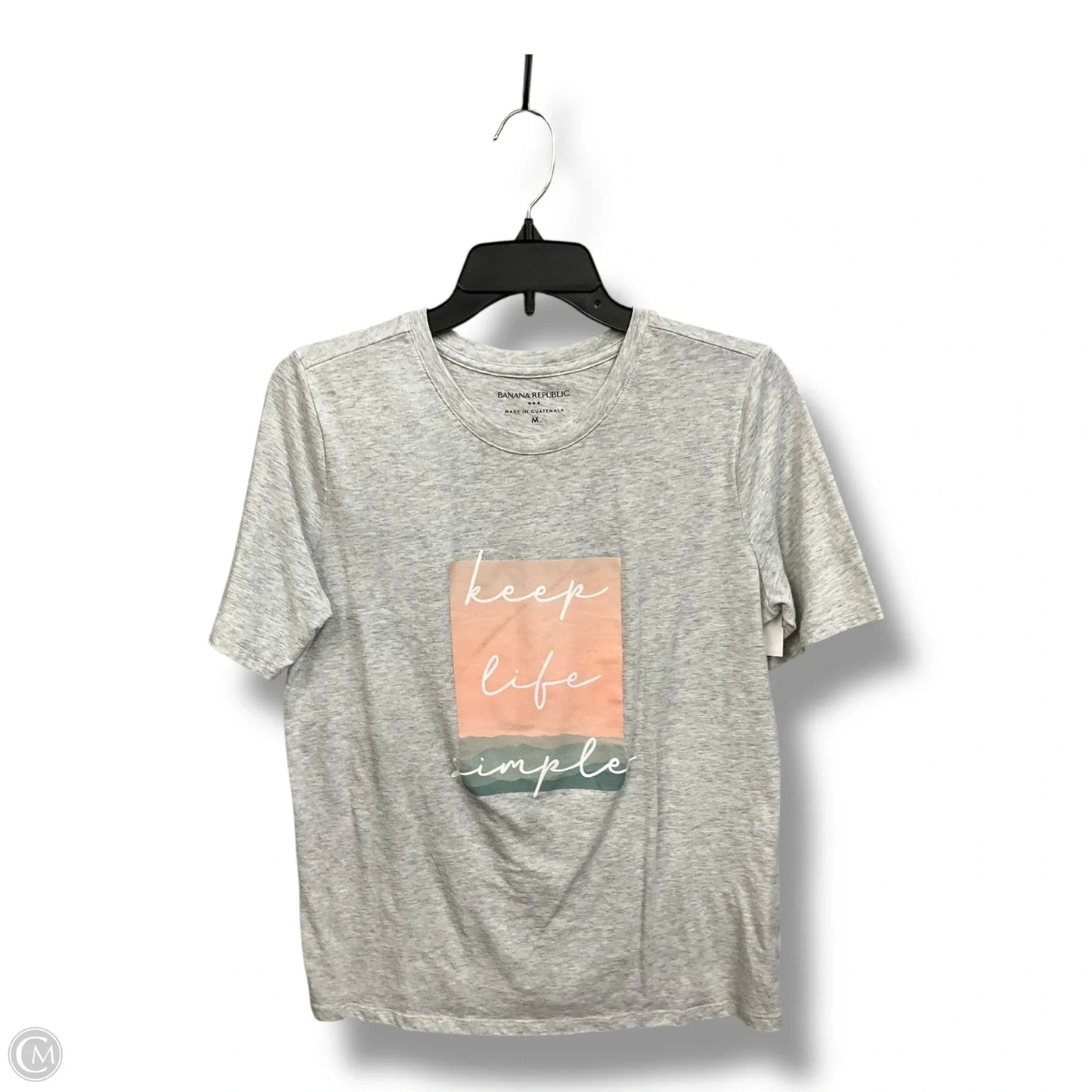 Top Short Sleeve Basic By Banana Republic In Grey, Size: M