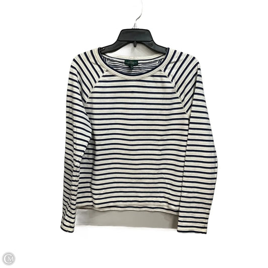 Top Long Sleeve Basic By Lauren By Ralph Lauren In Striped Pattern, Size: M