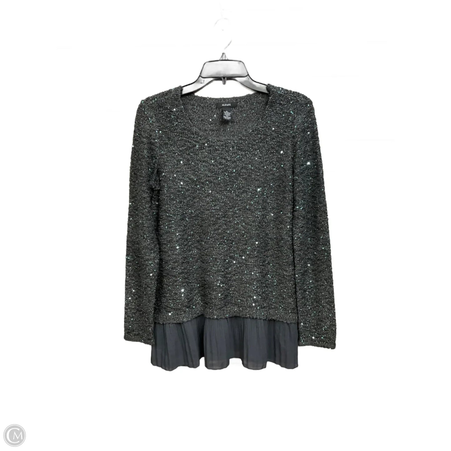 Top Long Sleeve Basic By Alfani In Grey, Size: S