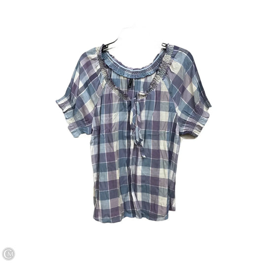 Top Short Sleeve Basic By Clothes Mentor In Plaid Pattern, Size: Xl