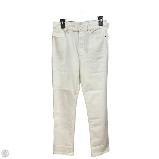 Jeans Straight By Loft In Cream Denim, Size: 6
