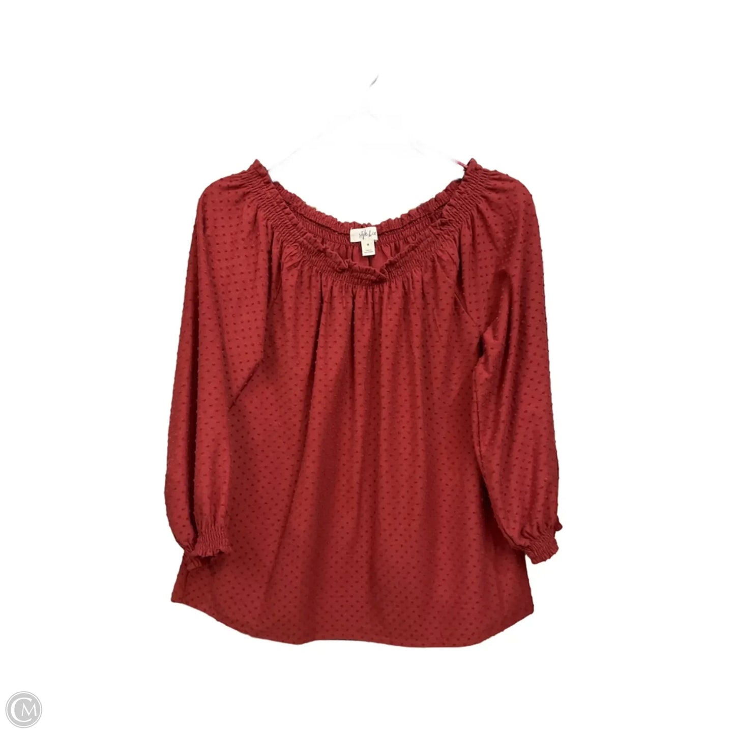 Top Long Sleeve Basic By Style And Company In Copper, Size: M