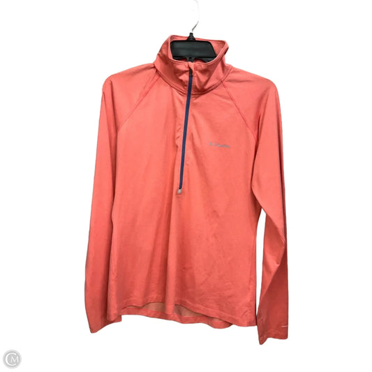Athletic Top Long Sleeve Collar By Columbia In Peach, Size: M